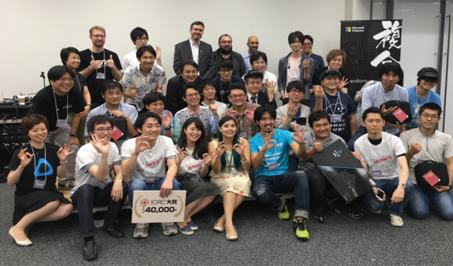 Participants of the Japan VR Hackathon sponsored by Perception Neuron motion capture. 